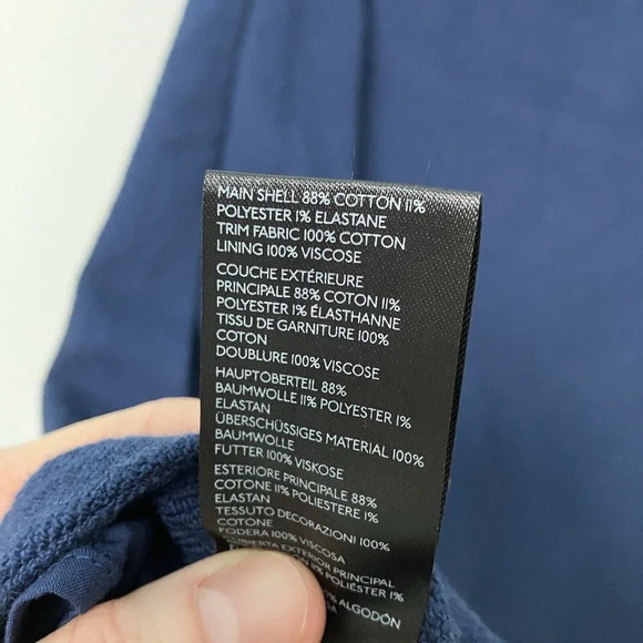 NWT Maeve by Anthropologie Mini Shift Dress Womens 0 Navy Blue Open Back - Picture 3 of 7